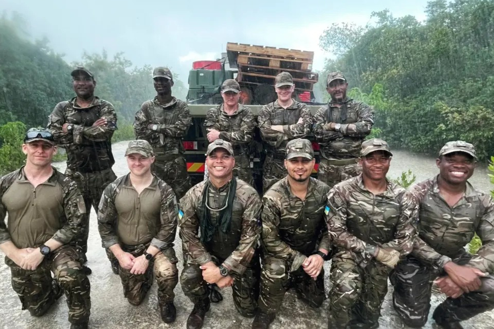 Cayman Islands Regiment share a light moment