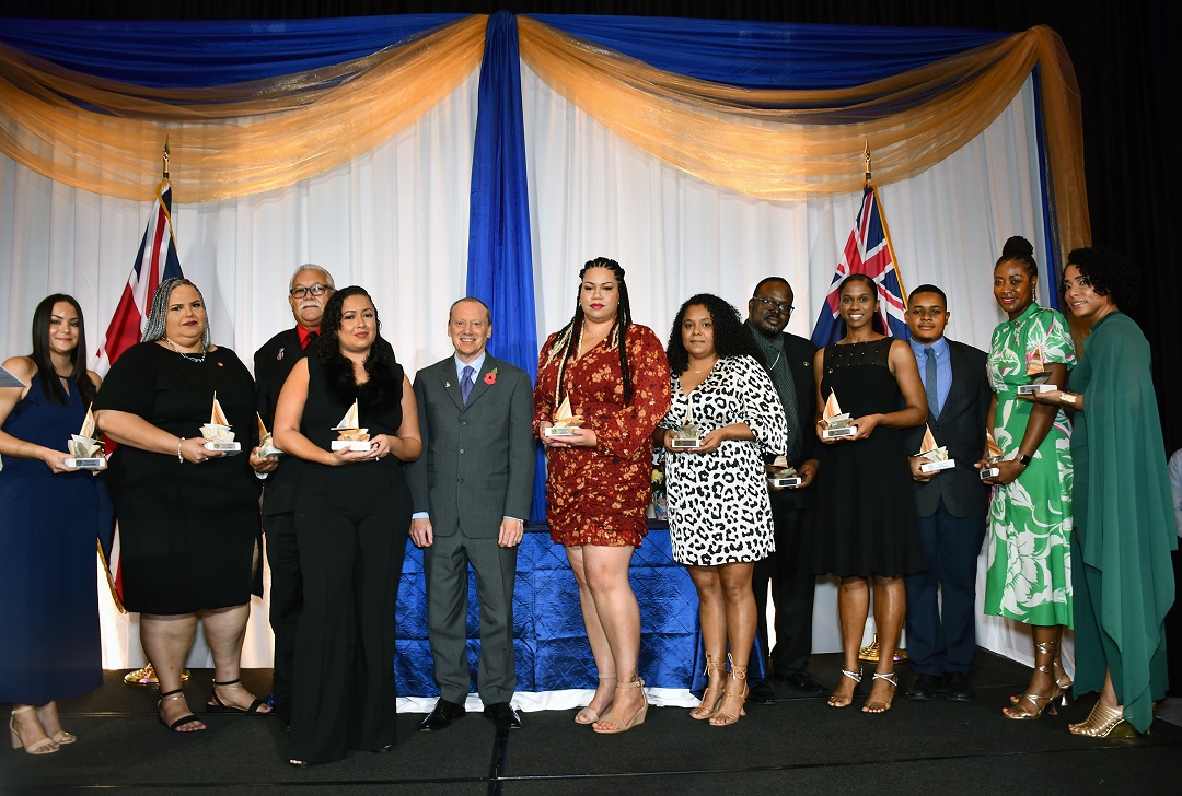 CIG Employee of the Year Finalists with His Excellency The Governor, Martyn Roper