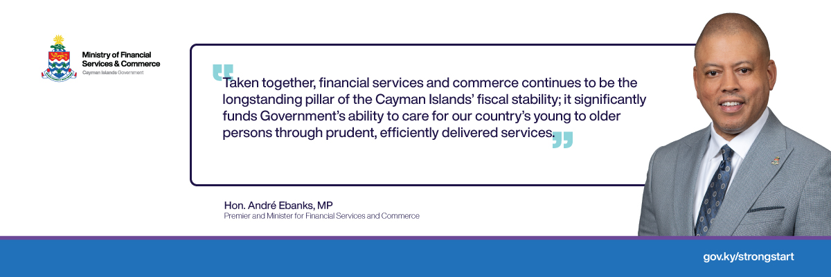 Premier Andre Ebanks on the importance of financial services and commerce for Cayman’s fiscal stability