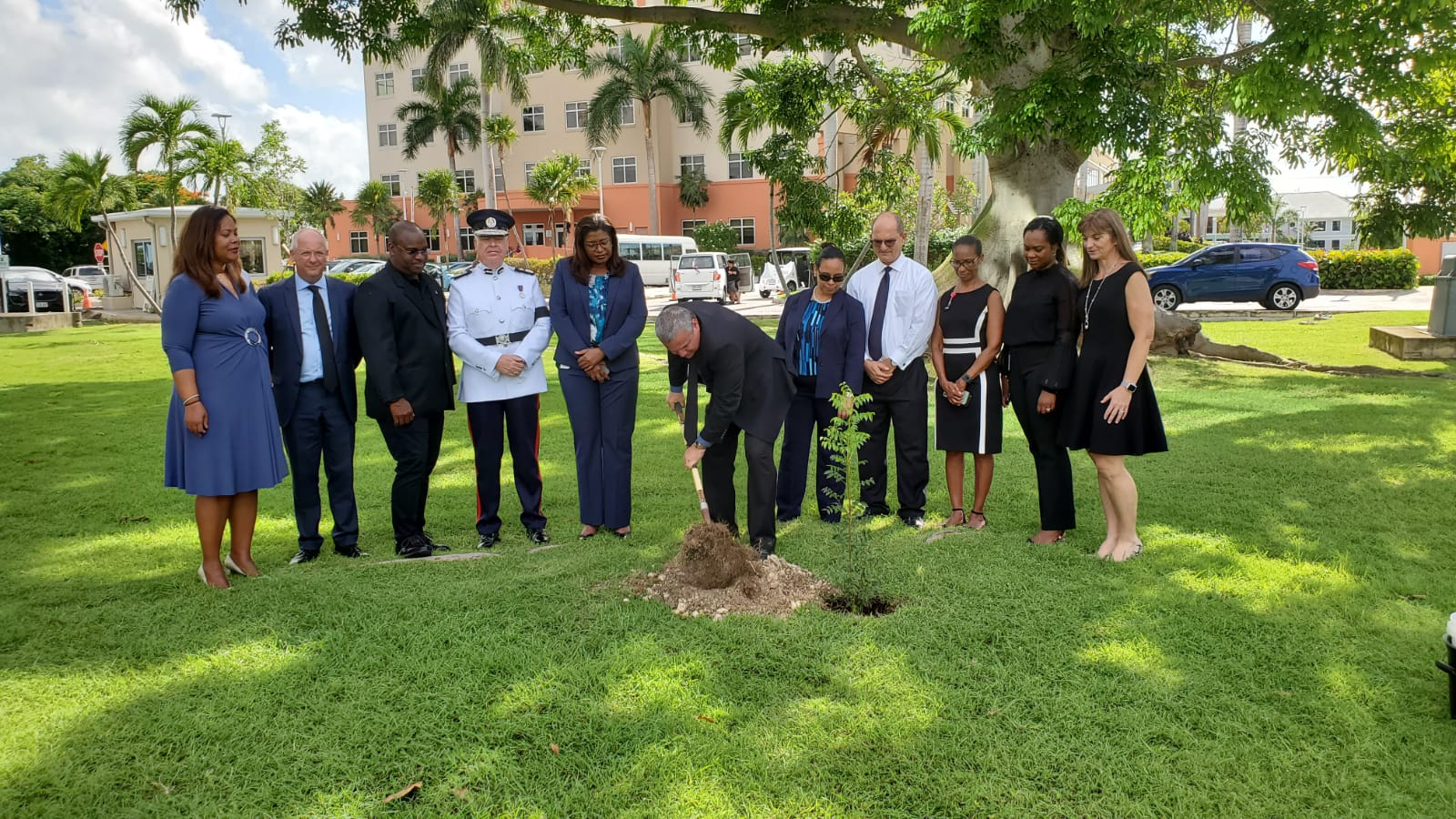 Civil Servants tree planting as part of the Cayman Islands National Tree Planting initiative led by the Cayman Islands Government under the Ministry of Sustainability Climate Resiliency and Wellness (MSCRW)