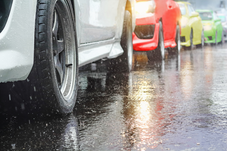 Wet road conditions