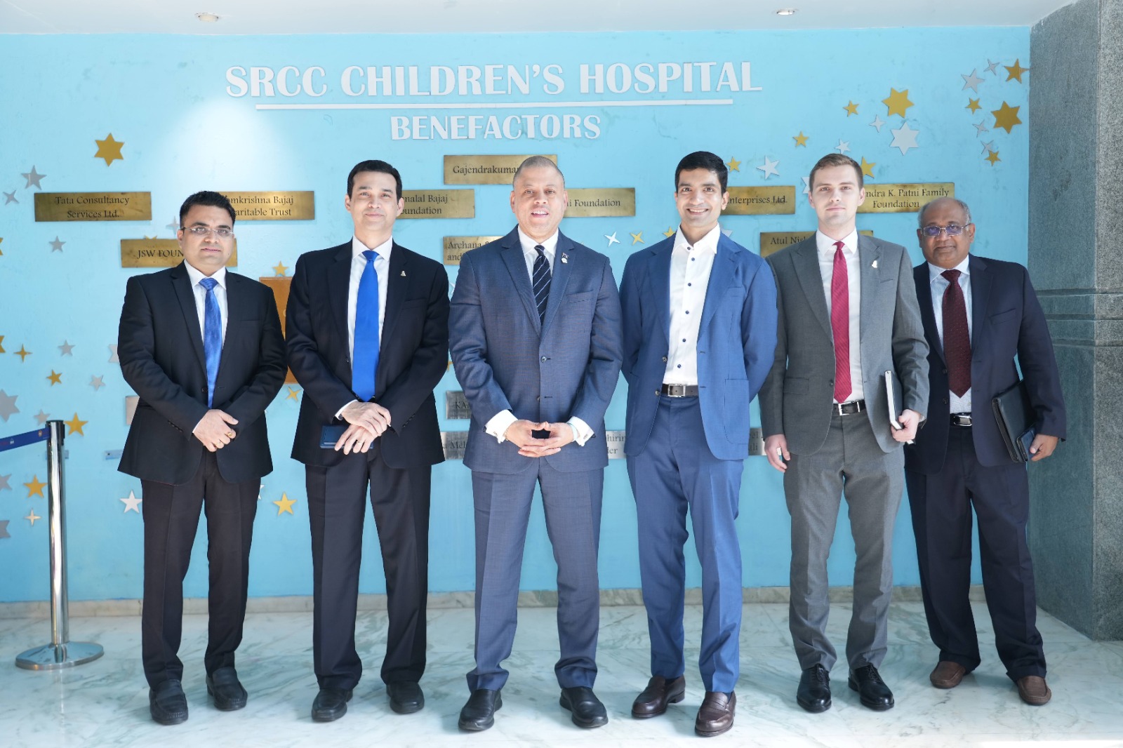 Vice Chair Viren Shetty and Team Host Cayman Delegation at SRCC Children's Hospital